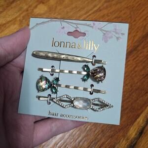 NEW! Lonna & Lilly 4-Pc. Gold-Tone Mixed Stone Egyptian Style Bobby Pin Set